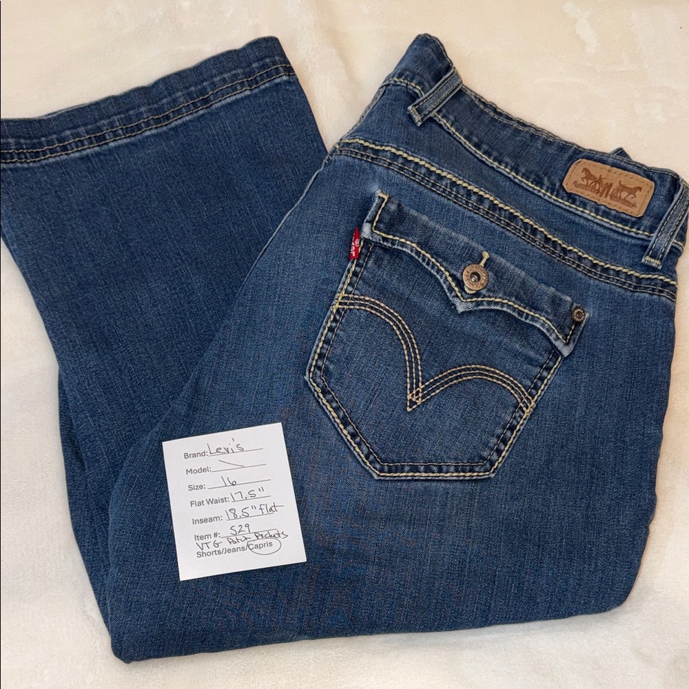 Levi's Women's Dark Blue Denim Capris